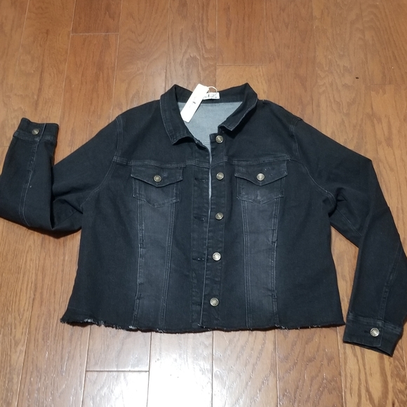 NEW! Nordstrom Black Jean Jacket sz 2X NWT - Picture 5 of 6